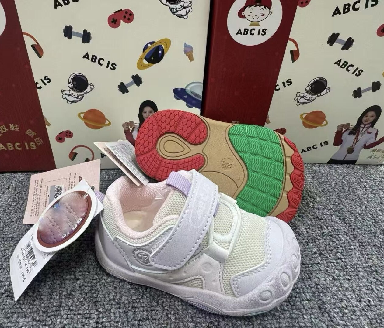 ABC【龙爪护足2.0】童鞋秋季新款女童学步鞋轻便透气机能1～3岁