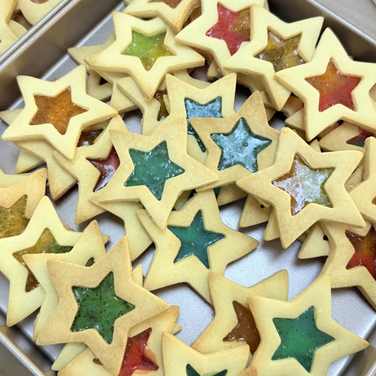 星星玻璃曲奇圣诞饼干网红手工饼干咖啡装饰冰淇淋插件礼物送儿童