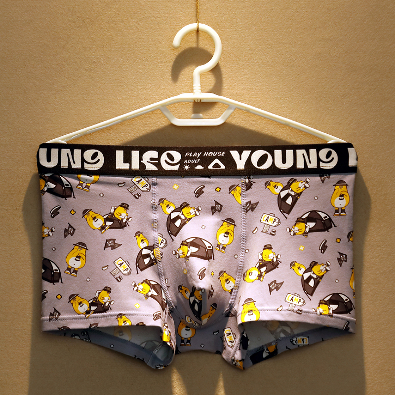 3条男士内裤潮流卡通纯棉平角裤