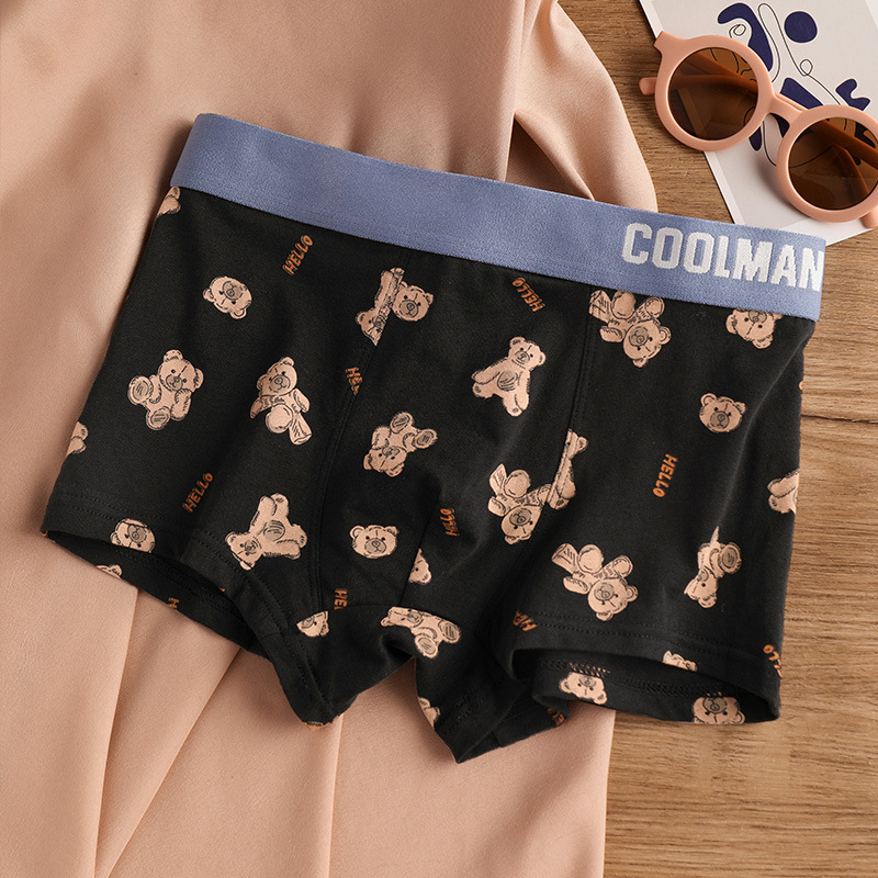 纯棉男士内裤可爱小熊透气四角裤