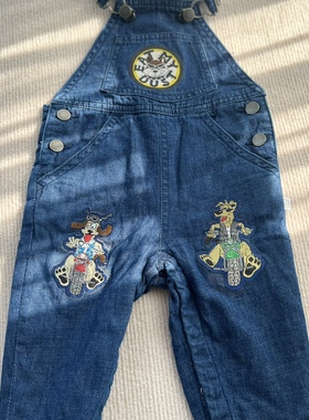 元 英国 Stell* 小狗牛仔裤男女童夏装无袖背带裤潮童装宝宝纯棉