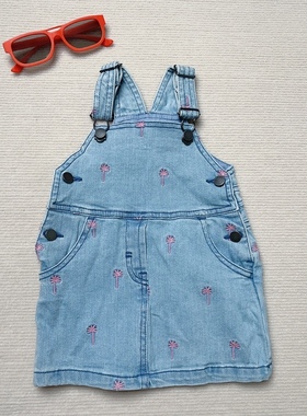 元 英国 Stell* 儿童夏季背带裙牛仔裤薄款0-3岁2纯棉公主裙连衣