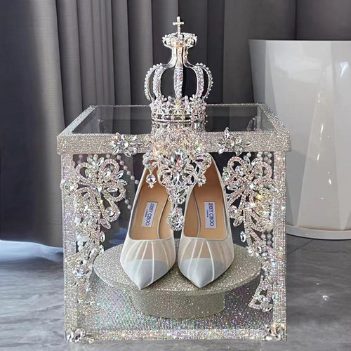 抖音越心同款成品婚鞋盒diy材料