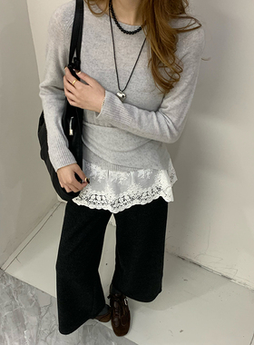 CoMo 冬季2025新款韩版长袖套头内搭打底针织衫女毛衣上衣8012