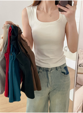 CodeMemo美背新款免穿文胸罩杯一体式宽肩带无袖打底百搭吊带背心