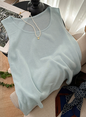 1CoMo 新款亚麻天丝混纺百搭时尚简约韩版设计感内搭外穿背心3816