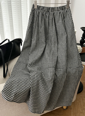 CoMo 新款百搭时尚爆款舒适松紧腰设计感韩版中长款半身裙9920