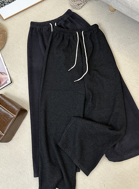 1CoMo 新款高腰显瘦城市运动风百搭休闲舒适宽松阔腿拖地裤71906