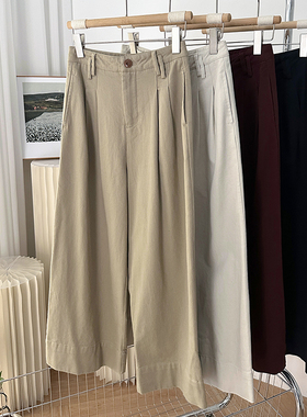1CoMo  早秋新款时尚简约宽松纯色潮流韩版垂感通勤休闲裤33342