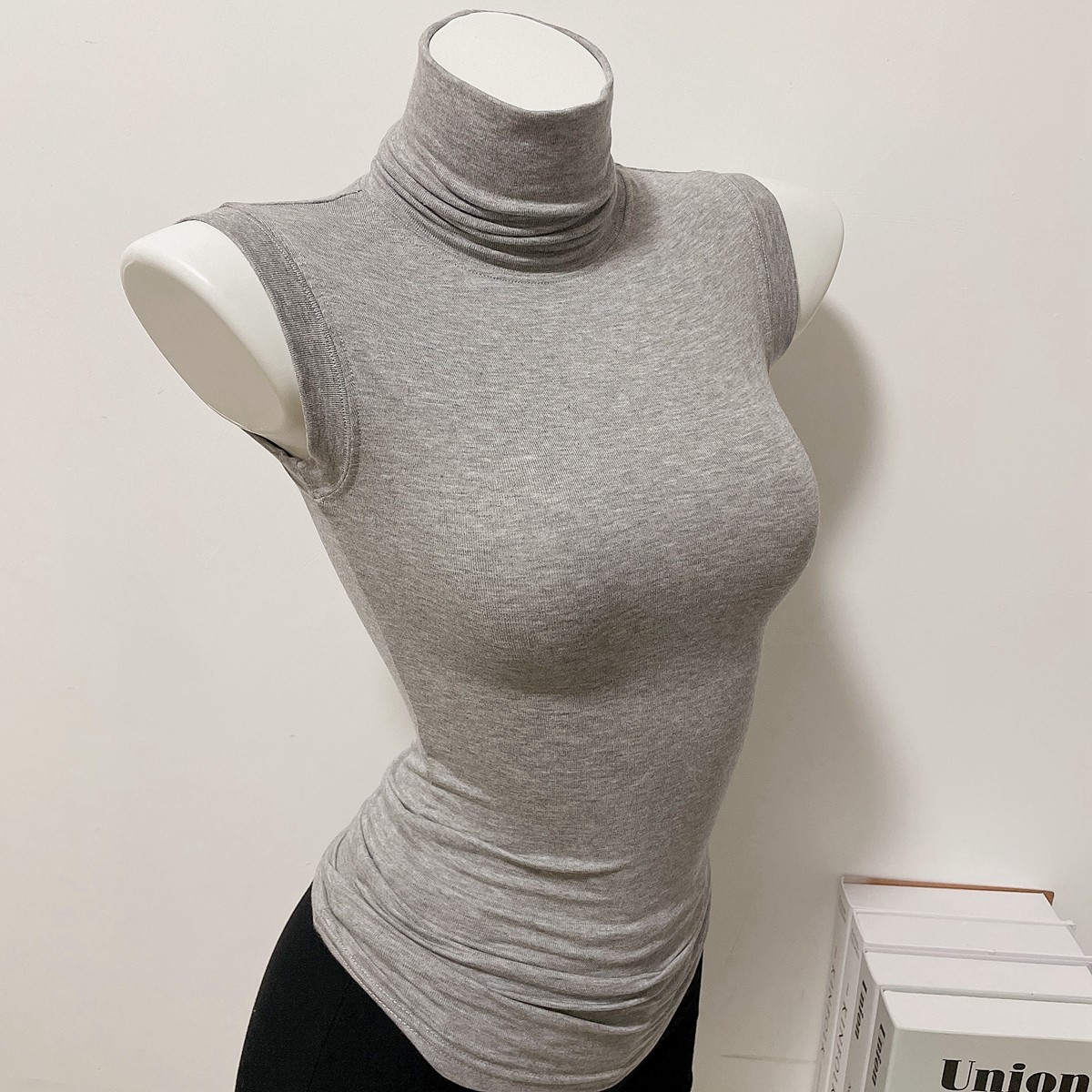 薄款微透～韩版堆堆领打底衫T恤女紧身高领无袖背心纯色内搭上衣,女装/女士精品,背心吊带,淘宝优惠券,粉丝福利购,淘宝优惠卷