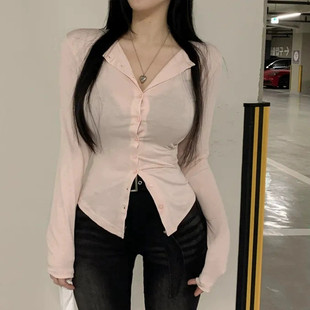 巨好看 新品 纯欲 女人味单排扣修身 上衣 时尚 外搭开衫 春夏季