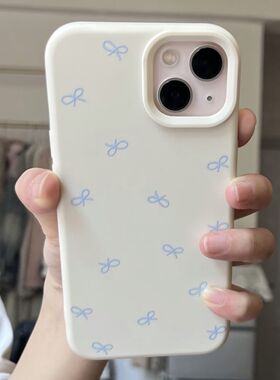Fresh Blue Butterfly 糯米壳 Phone Case 适用 iPhone 17 Pro Max/16/15/14 Pro - Cute & Lightweight 防摔