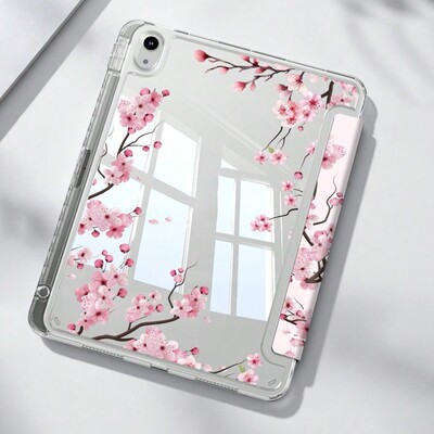 Pretty Pink Plum Blossom Soft Edge Shockproof Tablet Case 适用 iPad 11 Air 11 10th Gen 10.9 Inch