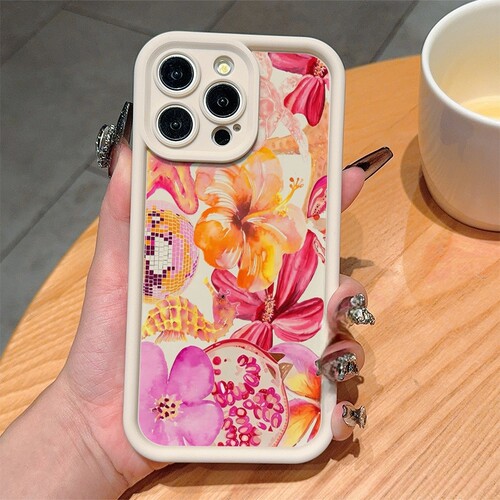 Colorful hibiscus flowers soft case适用iphone 11 12 13 14 15 16 17 pro max XR XS MAX 7 8 PLUS