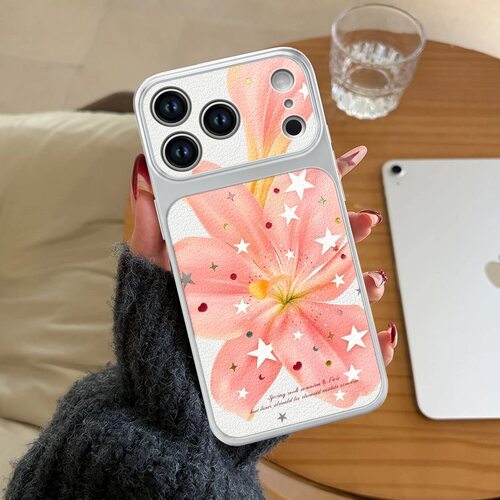Star Lily Large Camera Window Shockproof Phone Case 适用 iPhone 17 Pro Max 16 Pro 15 14 Cover