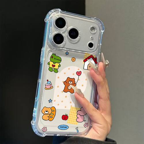 Shockproof Star Animal Clear Phone Case 适用 iPhone 17 Pro Max 16 15 14 Cartoon Precise Cutout Cover