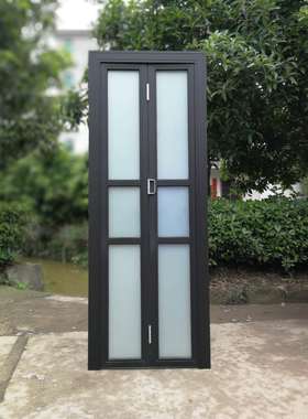 钛镁合金吊轨移门小折叠卫生间推拉厨房无下轨浴室玻璃门对开阳台