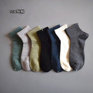 春夏季 透气吸湿运动无骨纯棉袜学生全棉防臭短筒袜子潮 日系男薄款