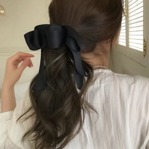 顶夹缎带日韩垂坠蝴蝶结发夹百搭