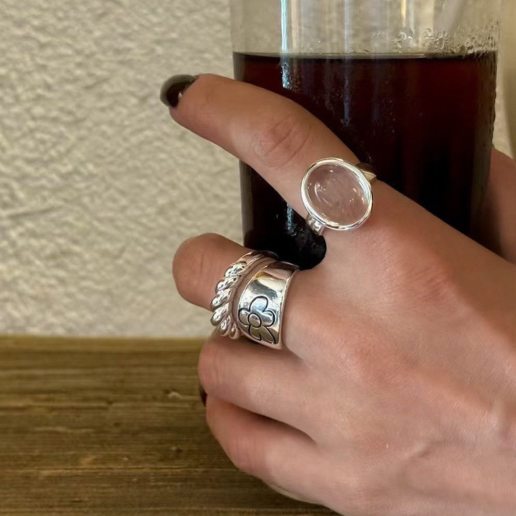 Aililyba 质感 韩国通体925纯银白水晶戒指 开口戒指配饰指环,饰品/流行首饰/时尚饰品新,银饰戒指,淘宝优惠券,粉丝福利购,淘宝优惠卷