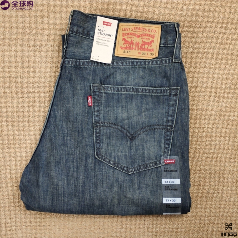 李维斯夏季合体直筒牛仔裤