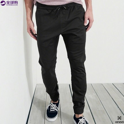 断码特价 Hollister/海鸥 男士休闲时尚弹力斜纹布紧身休闲长裤