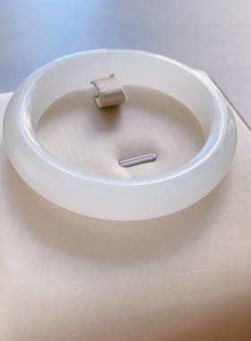 55.5圈口-白玉-平安镯-青海料-天然和田玉手镯-梧桐家