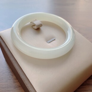 天然和田玉手镯 55.8圈口 青海料 胖圆条 梧桐家 晴水色