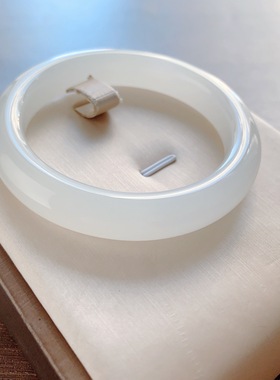 56圈口-白玉-平安镯-青海料-天然和田玉手镯-梧桐家