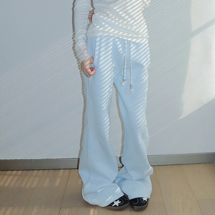 Rrichu「蓝糖天驹」休闲显瘦卫裤 运动百搭日常松弛感微喇加绒长裤