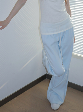 Rrichu「蓝糖天驹·夏令」莱赛尔棉休闲裤女夏显瘦松弛感微喇长裤