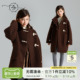 女童秋冬毛呢大衣2026新款 呢子外套 复古牛角扣保暖微茧廓形童装