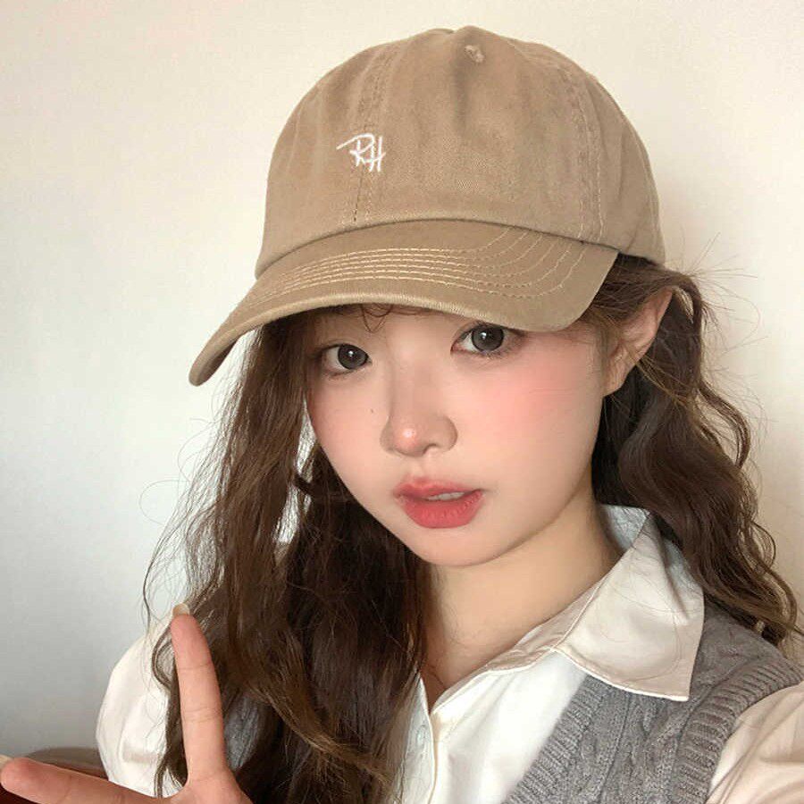 2025新款卡其色软顶棒球帽女显脸小鸭舌帽男士深顶灰色韩版帽子