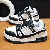 胖丁运动鞋 轻奢小众黑白厚底面包鞋 2025秋冬男女百搭透气休闲板鞋