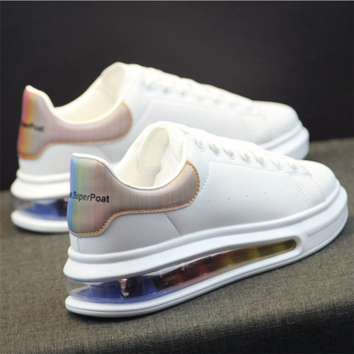 情侣款气垫运动小白鞋厚底增高