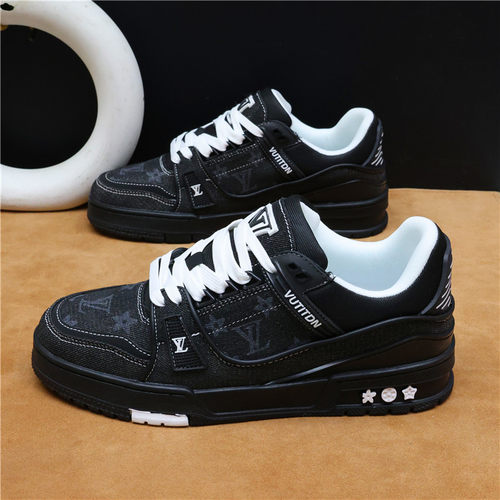 轻奢潮牌黑武士情侣低帮帆布鞋