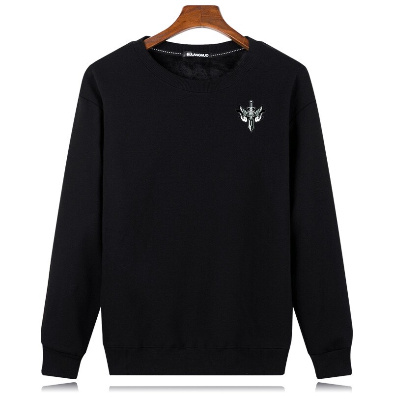 新款男士加绒加厚卫衣 保暖内衣长袖t恤圆领韩版潮流冬季修身上衣