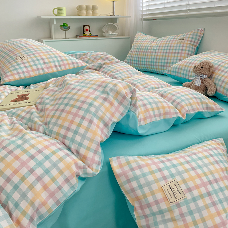 2025新款学生宿舍水洗棉亲肤磨毛三件套床单床笠被套舒适易清洗