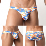 大囊袋男士性感内裤卡通印花迷彩U凸三角裤军绿舒适小网孔短裤衩