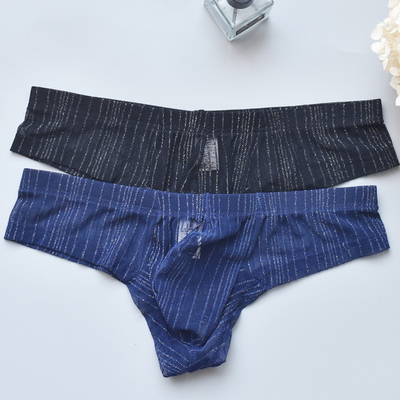 男士小平角内裤半包臀镂空大囊袋
