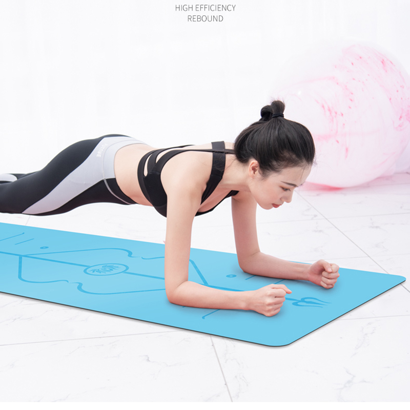 天然橡胶瑜伽垫初学者防滑地垫女男夏季减肥体式引导线专业健身垫