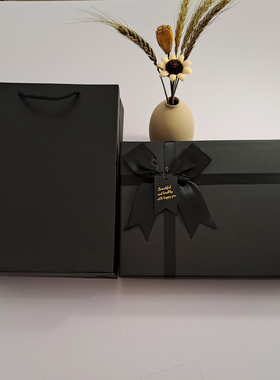 黑色礼物盒空盒装衣服礼盒大号礼品盒男生生日礼物盒子包装盒定制