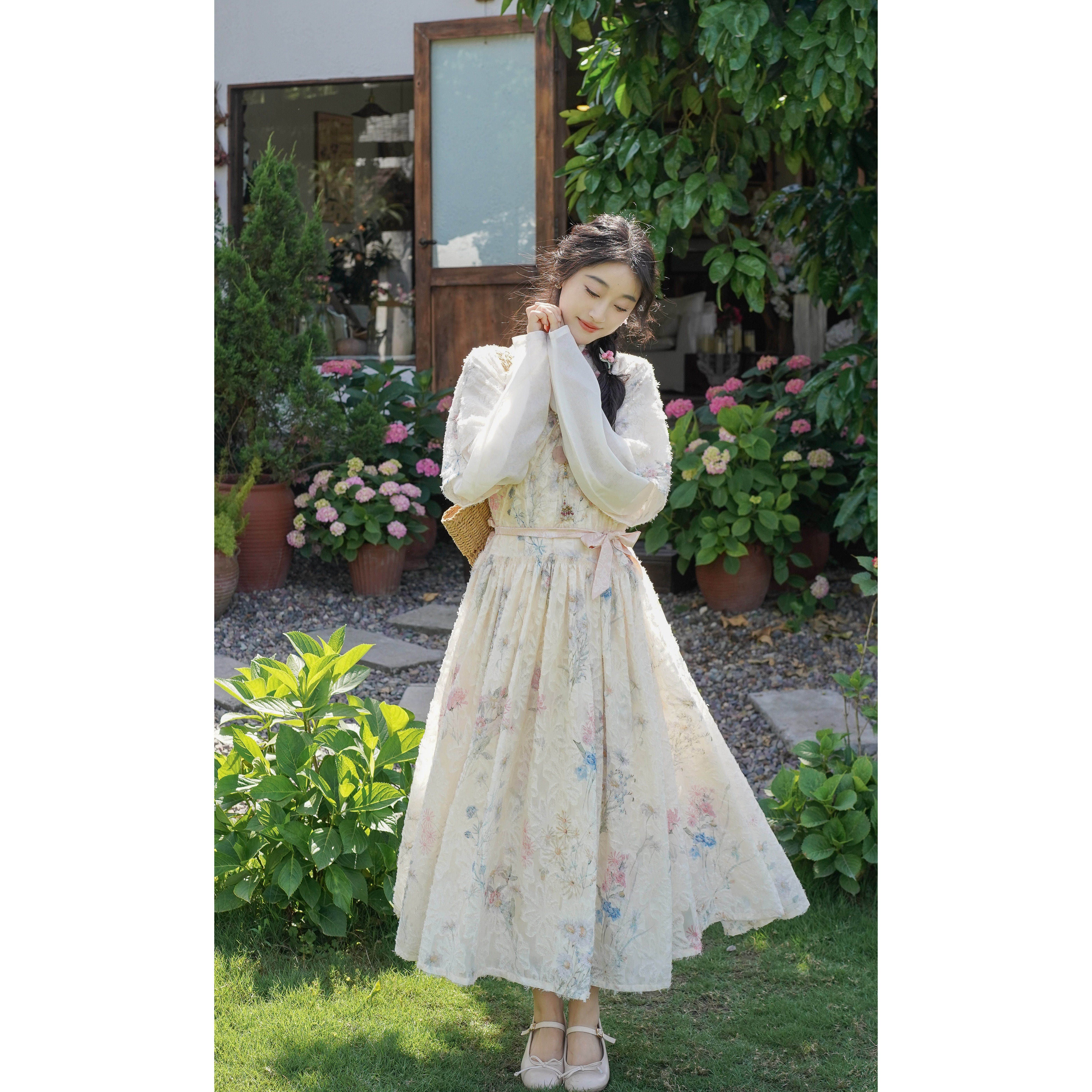 檀绾-26夏季新品明制贴里半袖印花汉服女通勤春秋夏日常改良汉服