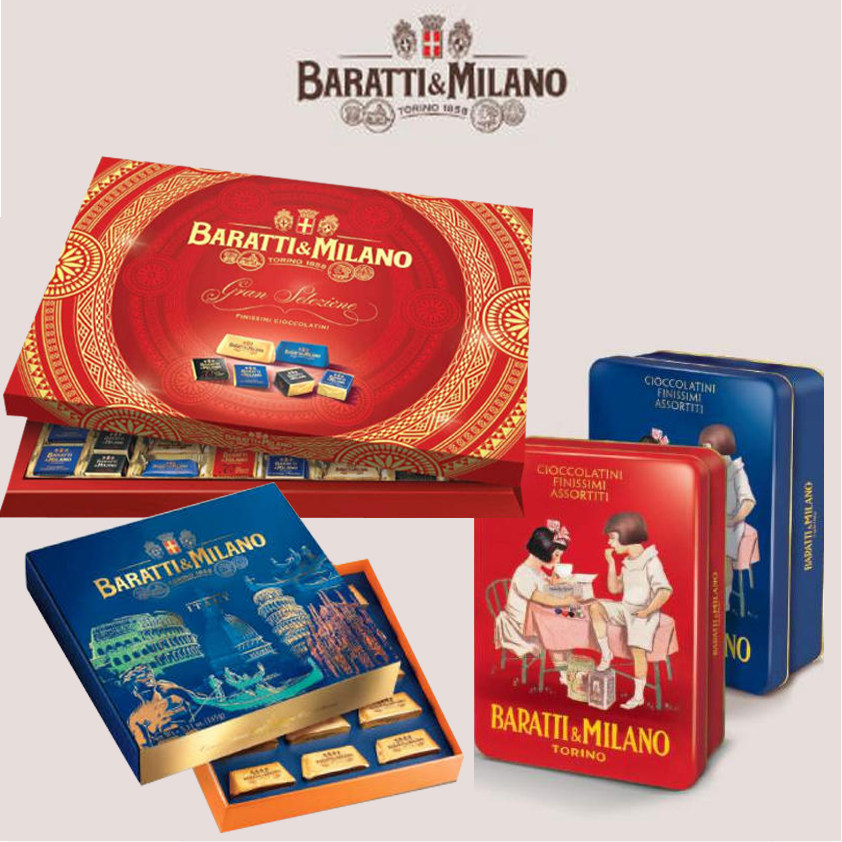 意大利进口 Baratti & Milano坚果牛奶黑巧克力什锦口味零食礼盒
