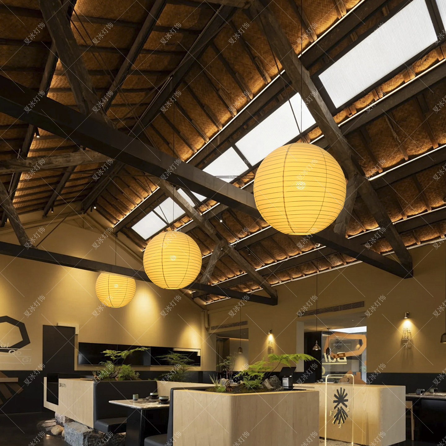 北欧出口日式侘寂风圆球民宿餐厅灯可移位客厅卧室阳台茶室吊灯,家装灯饰光源,酒店/宴会厅/餐饮吊灯,淘宝优惠券,粉丝福利购,淘宝优惠卷