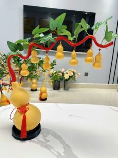 天然葫芦手工编制发财树乔迁客厅餐厅空调家居饰品招财摆件
