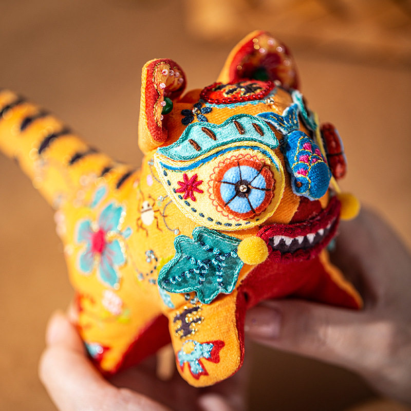 材料包布老虎刺绣手工diy古风布艺玩偶摆件自制儿童老虎创意礼物,节庆用品/礼品,创意玩偶,淘宝优惠券,粉丝福利购,淘宝优惠卷