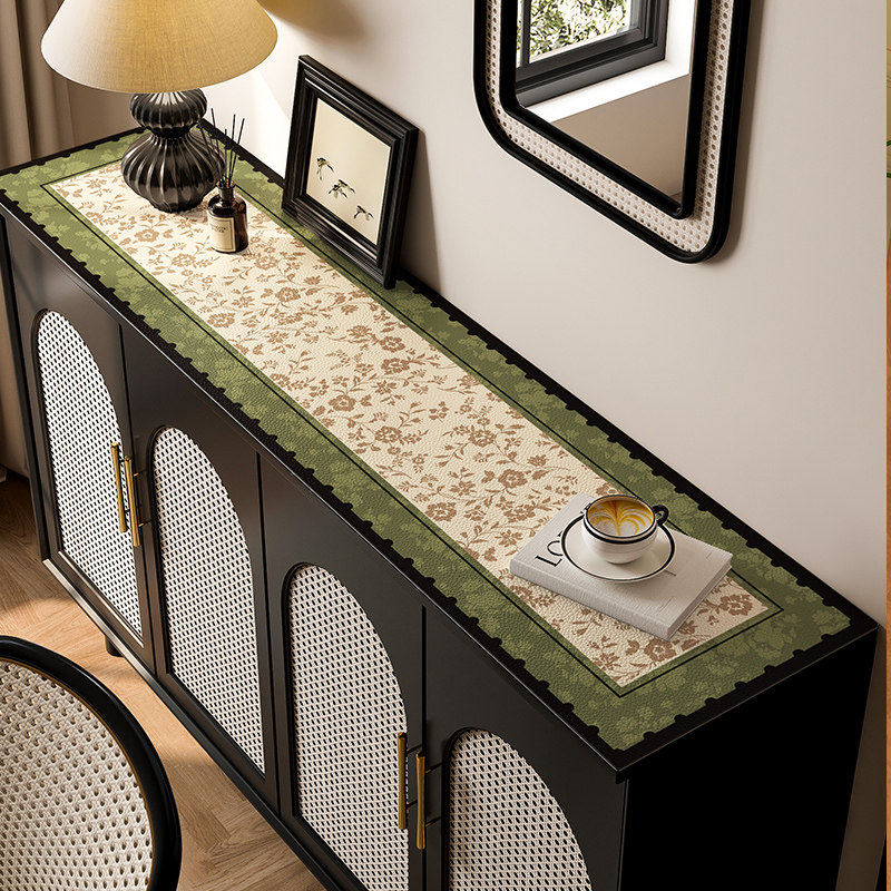 复古风餐边柜桌垫法式高级感玄关柜台面保护垫防水防油鞋柜防尘垫,居家布艺,桌布,淘宝优惠券,粉丝福利购,淘宝优惠卷