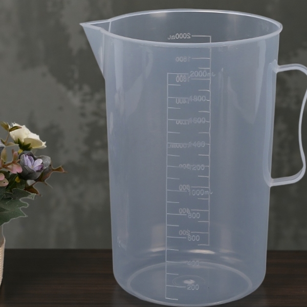 250.500.1000.1500.2000毫升塑料量杯烧杯刻度带柄量杯耐高温杯子