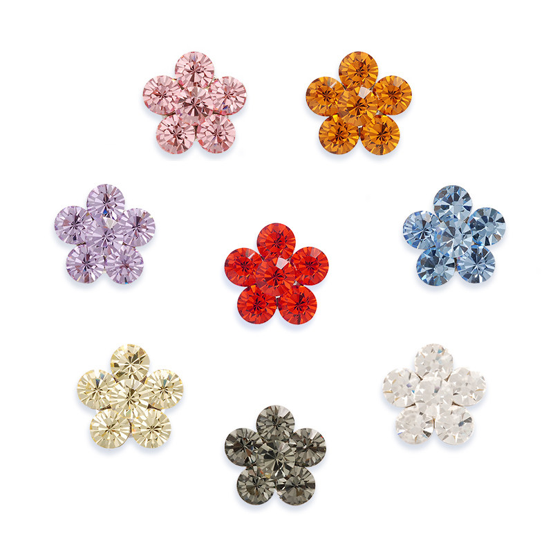 POPITS正品人字拖专用配饰DIY拖鞋饰扣奥地利水晶小花系列